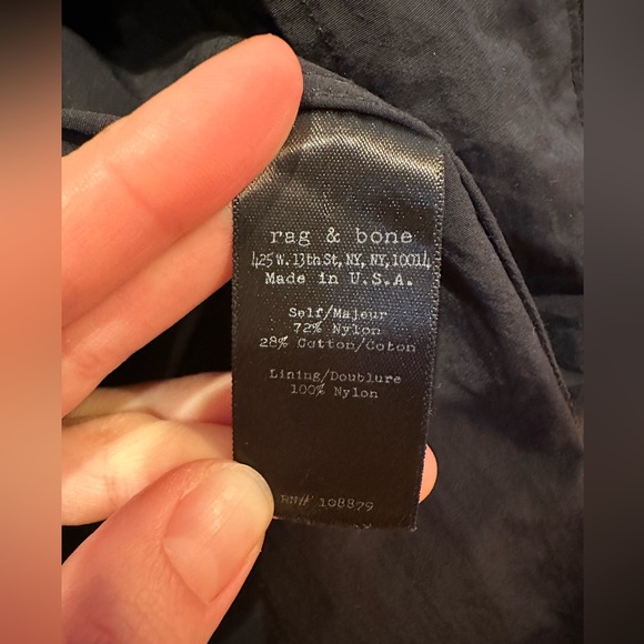 Men’s Black Rag & Bone Windbreaker Zip Up Hoodie - Size 40 - Good Condition - Picture 4 of 6